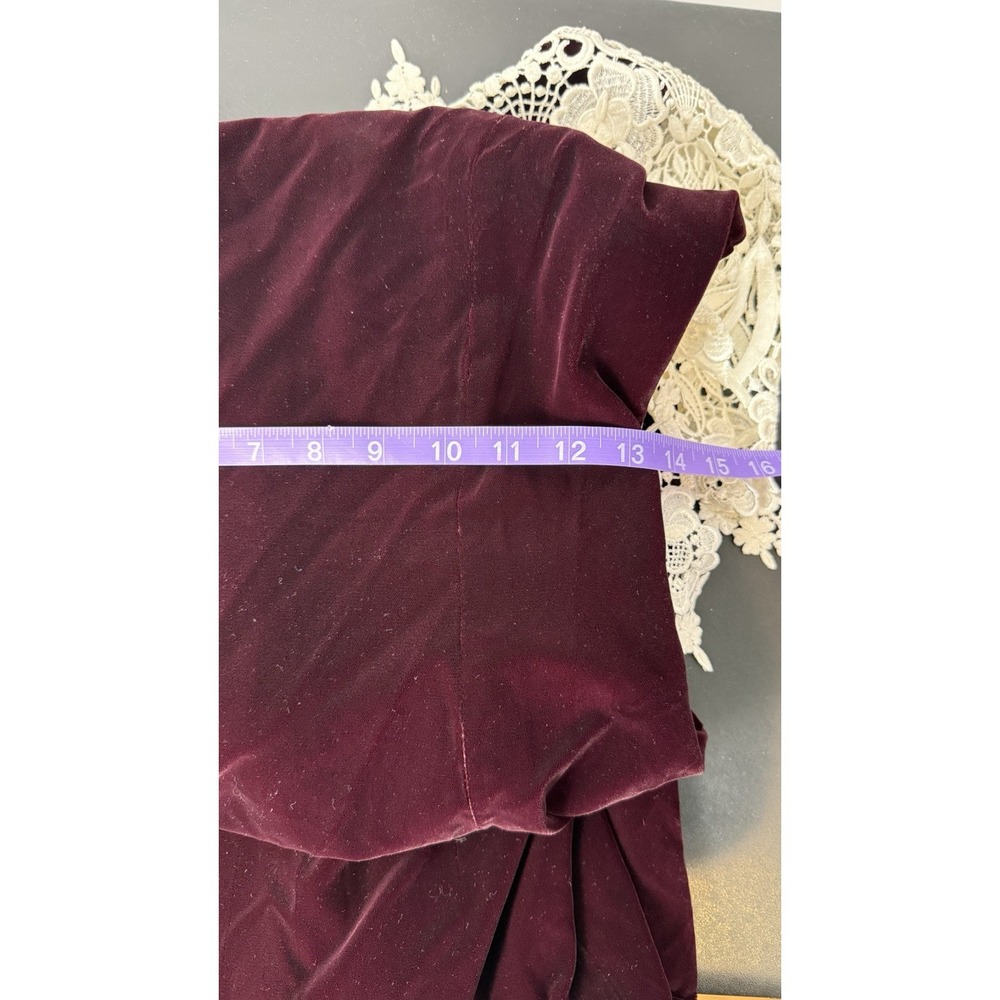 VTG Jessica Scott McClintock Dress Sz 6 Lace Wine Velvet Dark Academia Prom - Picture 11 of 12